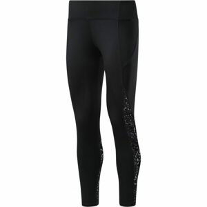 Reebok WOR RUN AOP TIGHT Dámské běžecké legíny, Černá,Šedá, velikost XS