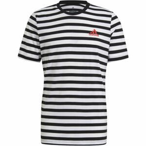 adidas STRIPY SJ TEE Pánské tričko, Černá,Bílá,Červená, velikost