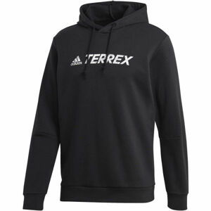 adidas TERREX GRAPHIC LOGO HOODIE Pánská outdoorová mikina, Černá,Bílá, velikost L