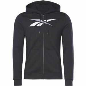 Reebok TE VECTOR FZ HOODIE Pánská flísová mikina, černá, velikost L