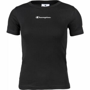 Champion CREWNECK T-SHIRT Dámské tričko, Černá,Bílá, velikost