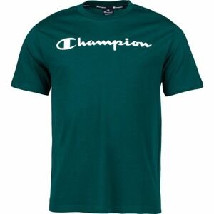 Champion CREWNECK T-SHIRT Pánské tričko, tmavě zelená, velikost S