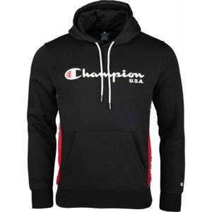 Champion HOODED SWEATSHIRT Pánská mikina, Černá,Bílá, velikost