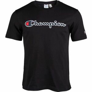 Champion CREWNECK T-SHIRT Pánské tričko, Černá,Bílá, velikost XXL