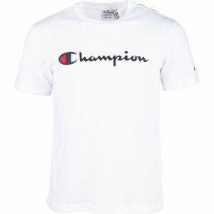 Champion CREWNECK T-SHIRT Pánské tričko, Bílá,Tmavě modrá, velikost S