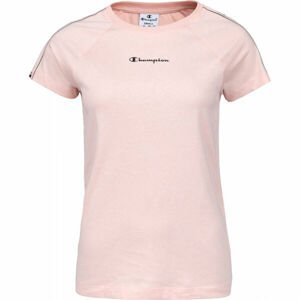 Champion CREWNECK T-SHIRT Dámské tričko, Růžová,Černá, velikost M