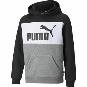 Puma ESS+COLORBLOCK HOODIE FL B Chlapecká mikina, černá, velikost 140