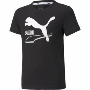 Puma ALPHA TEE B Dětské triko, Černá,Bílá, velikost