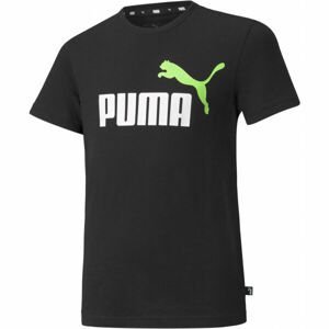 Puma ESS + 2 COL LOGO TEE Chlapecké triko, Černá,Bílá,Zelená, velikost