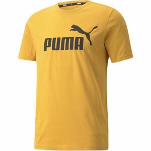 Puma ESS LOGO TEE Pánské triko, Žlutá,Černá, velikost
