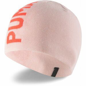 Puma ESS CLASSIC CUFFLESS  BEANIE JR Dětská pletená čepice, růžová, velikost UNI