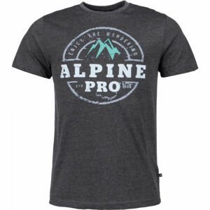 ALPINE PRO KALAN Pánské triko, tmavě šedá, velikost XL