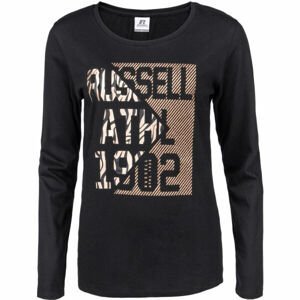 Russell Athletic L/S CREWNECK TEE SHIRT Dámské tričko, Černá,Zlatá, velikost
