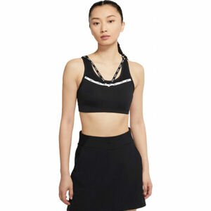 Nike DF SWSH STRPY LOGO BRA W Dámská sportovní podprsenka, černá, velikost L