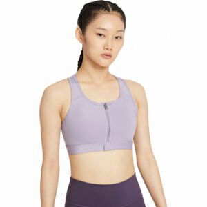 Nike DF SWSH ZIP FRONT BRA W Dámská sportovní podprsenka, fialová, velikost L