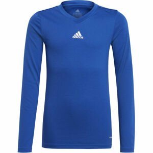 adidas TEAM BASE LONG SLEEVE TEE Juniorské fotbalové triko, modrá, veľkosť 140