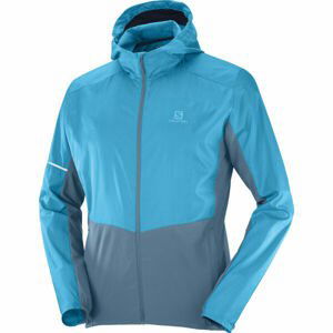 Salomon AGILE FZ  HOODIE M Pánská bunda, Modrá,Šedá, velikost L