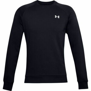 Under Armour RIVAL COTTON CREW Pánská mikina, Černá,Bílá, velikost