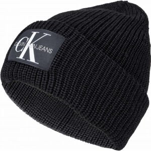 Calvin Klein MONOGRAM BEANIE WL Zimní čepice, černá, velikost UNI