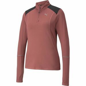 Puma RUN WINTERIZED 1/2 ZIP W Dámská mikina, růžová, velikost XS