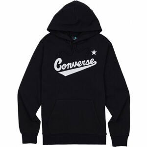 Converse FLEECE SCRIPTED LOGO PULLOVER HOODIE Pánská mikina, černá, veľkosť L