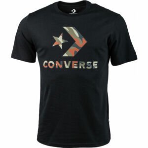 Converse CAMO FILL GRAPPHIC TEE Pánské tričko, černá, velikost S