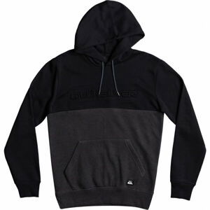 Quiksilver EMBOSS HOOD Pánská mikina, Tmavě šedá,Černá, velikost L