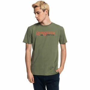 Quiksilver DENIAL TWIST SS Pánské triko, Khaki,Oranžová, velikost M