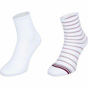 Tommy Hilfiger WOMEN SHORT SOCK 2P PREPPY Dámské ponožky, bílá, veľkosť 39-42