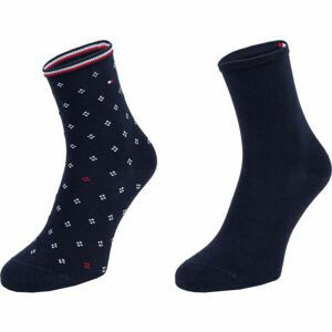 Tommy Hilfiger WOMEN SEASONAL SOCK 2P FOLK DOT Dámské ponožky, tmavě modrá, velikost 35-38