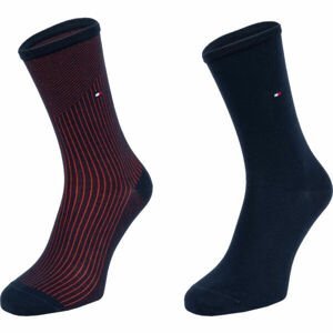 Tommy Hilfiger WOMEN SEASONAL TENCEL SOCK 2P RIB Dámské ponožky, tmavě modrá, velikost 35-38