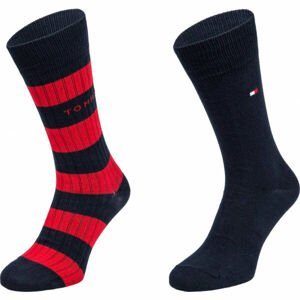 Tommy Hilfiger MEN SEASONAL SOCK 2P RIB RUGBY Pánské ponožky, tmavě modrá, velikost 39-42