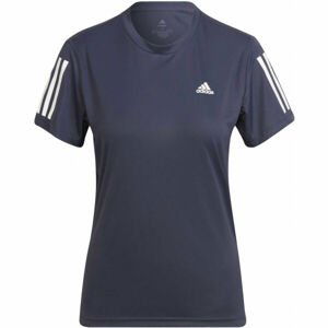 adidas OWN THE RUN TEE Dámské běžecké tričko, Tmavě modrá,Bílá, velikost L