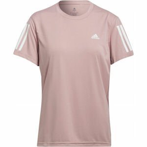 adidas OWN THE RUN TEE Dámské běžecké tričko, Růžová,Bílá, velikost S