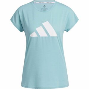 adidas 3 BAR TEE Dámské sportovní tričko, Světle modrá,Bílá, velikost
