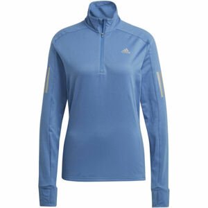 adidas WARM 1/2 ZIP Dámská běžecká mikina, Světle modrá,Stříbrná, velikost