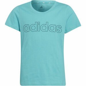 adidas LIN T Dívčí tričko, Zelená,Černá, velikost 128