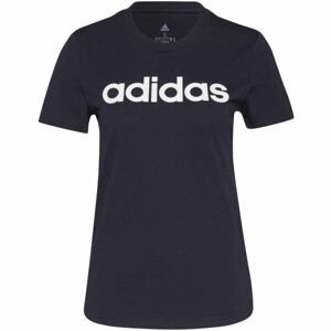 adidas LIN T Dámské tričko, Tmavě modrá,Bílá, velikost L