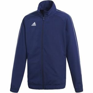 adidas CORE 18 JACKET Chlapecká fotbalová bunda, tmavě modrá, veľkosť 164