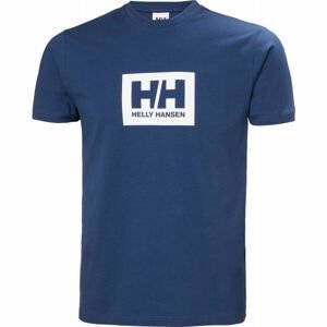 Helly Hansen HH BOX TEE Pánské triko, Modrá,Bílá, velikost