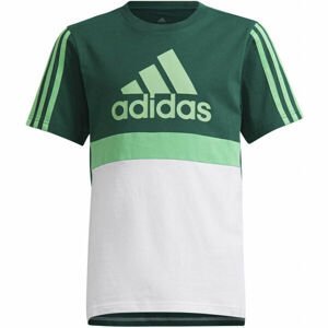 adidas CB TEE Chlapecké tričko, Tmavě zelená,Bílá,Zelená, velikost 152