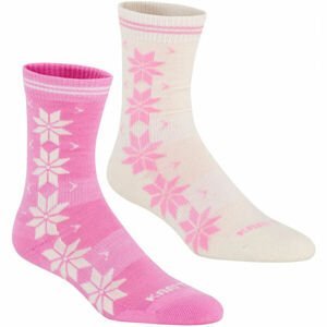 KARI TRAA VINST WOOL SOCK 2PK Dámské vlněné ponožky, Bílá,Růžová, velikost 39-41