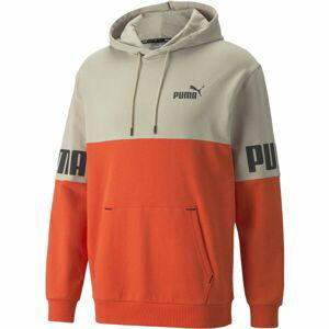 Puma POWER COLORBLOCK HOODIE Sportovní mikina, béžová, velikost