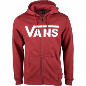 Vans MN VANS CLASSIC ZIP HOODIE II Pánská mikina, Vínová,Bílá, velikost