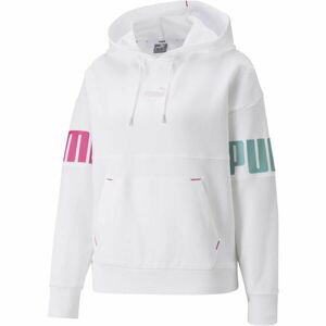 Puma POWER COLOBLOCK HOODIE Dámská mikina, bílá, veľkosť S