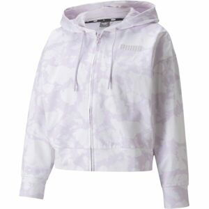 Puma SUMMER GRAPHIC AOP FULL-ZIP HOODIE Dámská mikina, Fialová,Bílá, velikost S