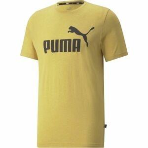 Puma ESS HEATHER TEE Pánské triko, Žlutá,Černá, velikost M