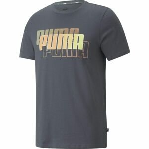 Puma PUMA POWER SUMMER TEE Pánské triko, Tmavě šedá,Mix, velikost L