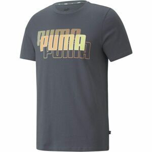 Puma PUMA POWER SUMMER TEE Pánské triko, Tmavě šedá,Mix, velikost XXL
