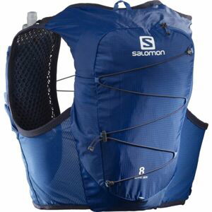 Salomon ACTIVE SKIN 8 SET Běžecká vesta, modrá, velikost M